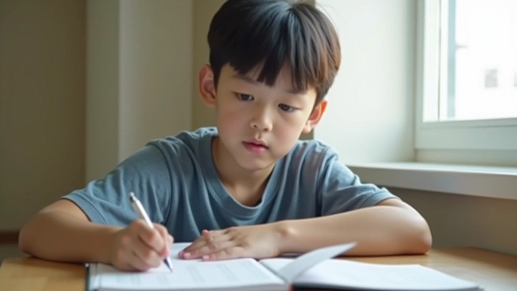 Teenage student sitting at desk with calendar and notebook, planning weekly spending and budget